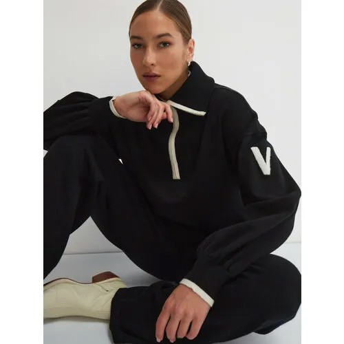 Джемпер Vittoria Vicci, длинный рукав, прямой силуэт, размер S, черный