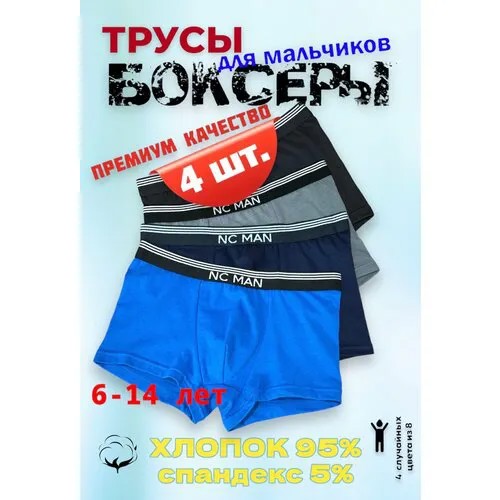 Трусы  YS0001Х 6-10, 4 шт., размер S (6-8-10) 120-130 RU, мультиколор