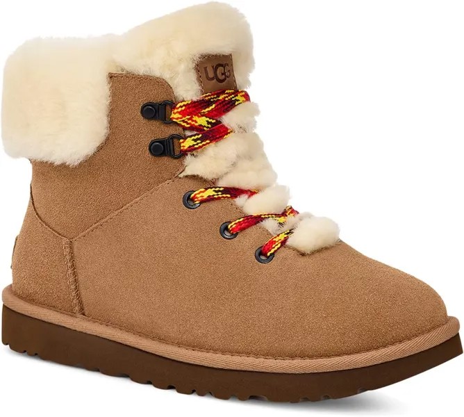 Ботинки UGG Classic Mini Alpine Lace, цвет Chestnut