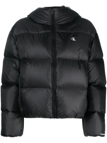 Calvin Klein Jeans пуховик с логотипом, черный