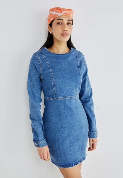 Джинсовое платье Nmpella Dress Noisy May, цвет medium blue denim