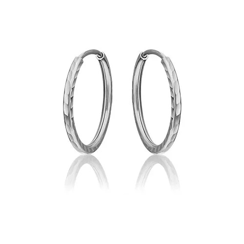 Серьги конго PLATINA, белое золото, 585 проба