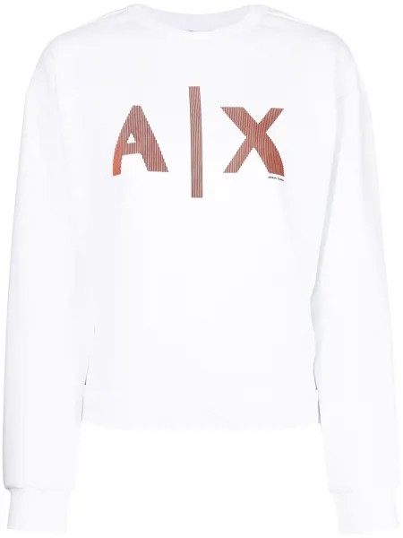 Armani Exchange толстовка в полоску с логотипом