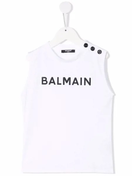 Balmain Kids топ с логотипом