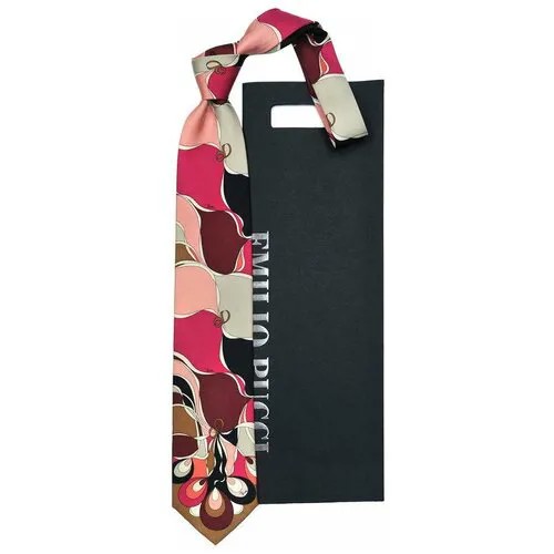 Галстук Emilio Pucci, натуральный шелк, широкий, для мужчин, серый