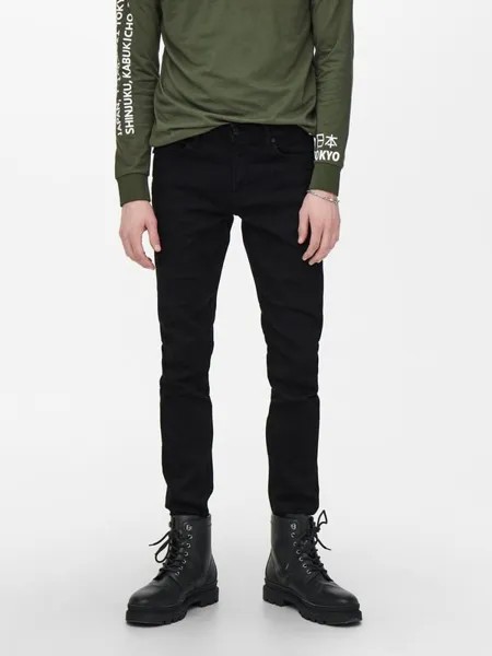 Узкие джинсы-джорг Loom Only & Sons, черный