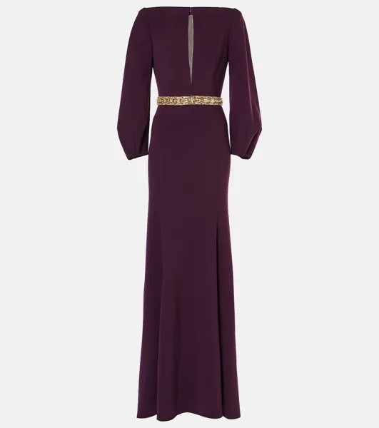 Платье Layla из крепа, украшенное кристаллами Jenny Packham, фиолетовый