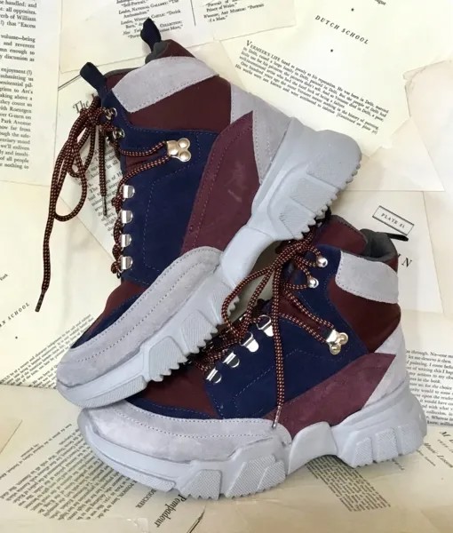 Кроссовки Urban Outfitters Broo Hiker Brooklyn темно-серые кружевные унисекс 36 M3 W5 НОВИНКА