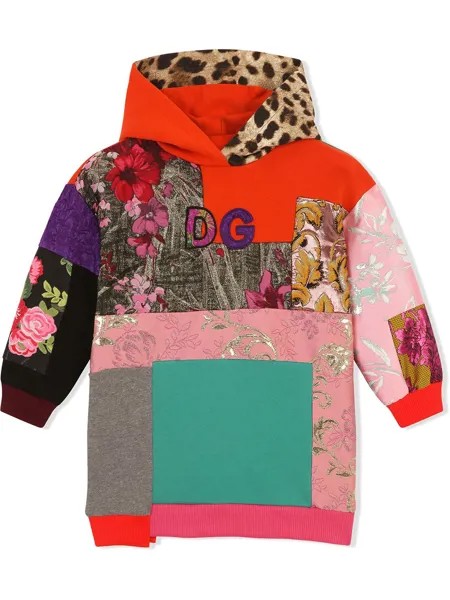 Dolce & Gabbana Kids платье с принтом и капюшоном