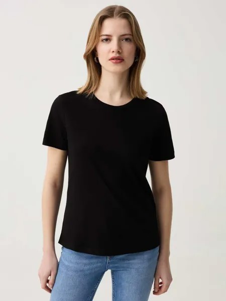 Футболка Essential из хлопка с круглым вырезом Ovs, цвет black