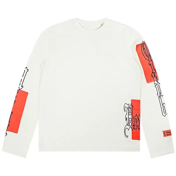 Лонгслив Heron Preston Gothic Color Block Long-Sleeve Tee 'White/Orange', белый