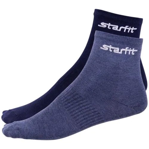 Носки средние Starfit Sw-206, темно-синий/синий меланж, 2 пары размер 35-38