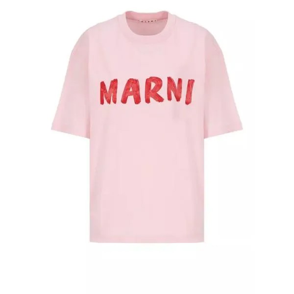 Футболка t-shirt with logo Marni, розовый