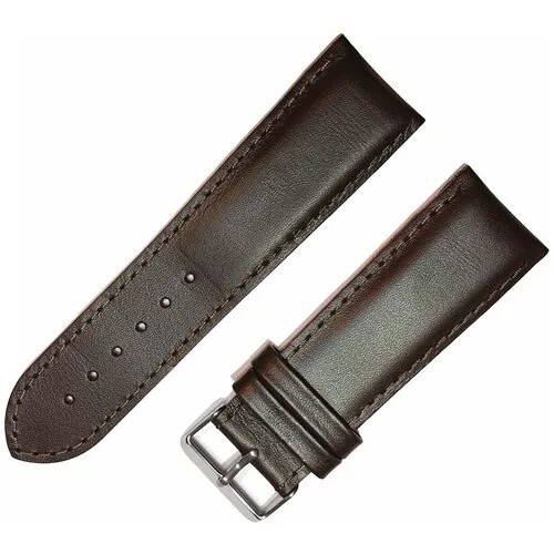 Ремешок 2608-01-1-2 М Classic Коричневый кожаный объемный ремень для мужских наручных часов из натуральной кожи 26 мм гладкий