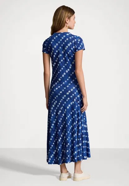 Платье из джерси BLOCK PRINT COTTON LINEN DRESS Ralph Lauren, синий