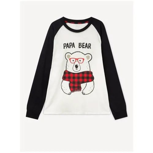 Пижамный лонгслив Papa Bear с мишкой мужской Gloria Jeans