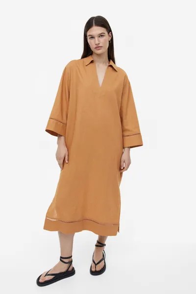 Платье-туника из смесового льна H&M