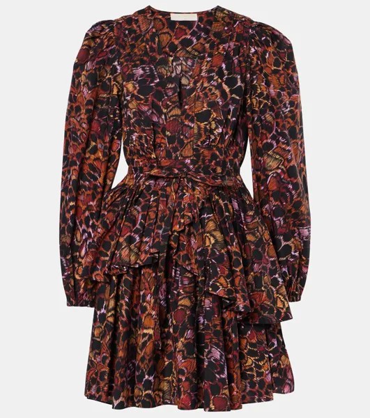 Мини-платье Lulu из плиссированного хлопка Ulla Johnson, цвет rosefinch