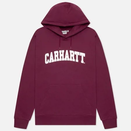 Мужская толстовка Carhartt WIP University Hooded 9.4 Oz, цвет бордовый, размер S