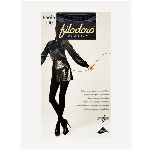 Колготки Filodoro Classic Paola, 100 den, размер 2, черный, бежевый