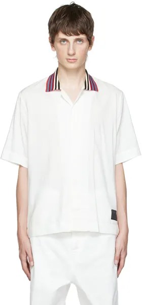 Белая вязаная рубашка с воротником Paul Smith