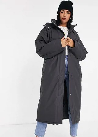 Темно-серый утепленный и прорезиненный дождевик ASOS DESIGN Tall-Светло-бежевый цвет