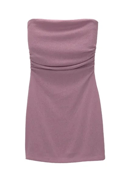 Трикотажное платье STRAPLESS PULL&BEAR, лиловый