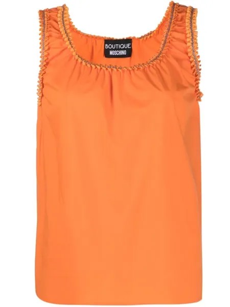 Декорированный топ без рукавов Boutique Moschino, оранжевый