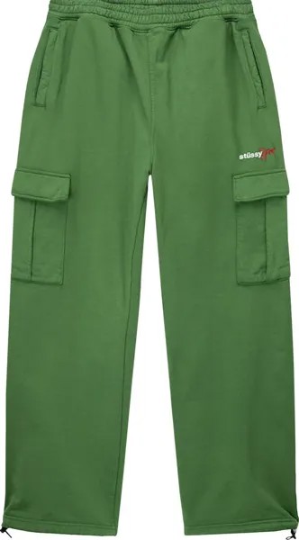 Брюки Stussy Sport Cargo Fleece Pant 'Green', зеленый