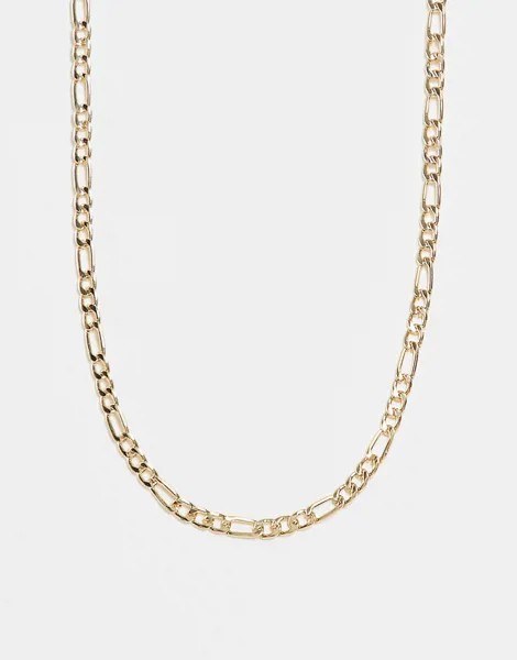 Золотистое ожерелье в виде цепочки плетения «Фигаро» Topshop-Золотистый
