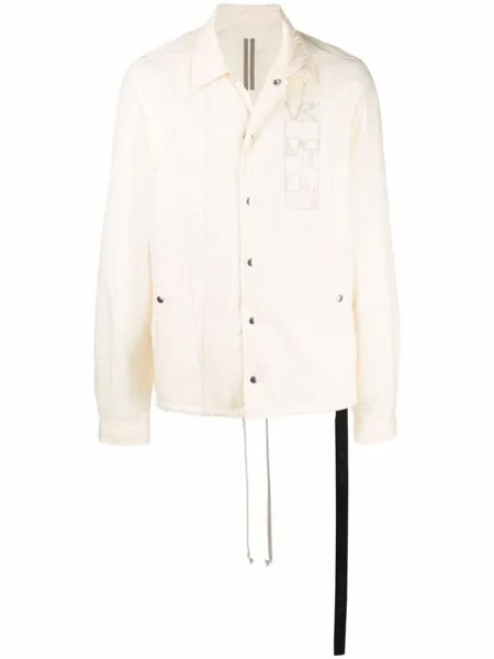 Rick Owens DRKSHDW стеганая куртка с вышивкой, нейтральный цвет