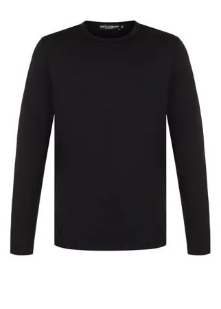 Хлопковый лонгслив с круглым вырезом Dolce & Gabbana