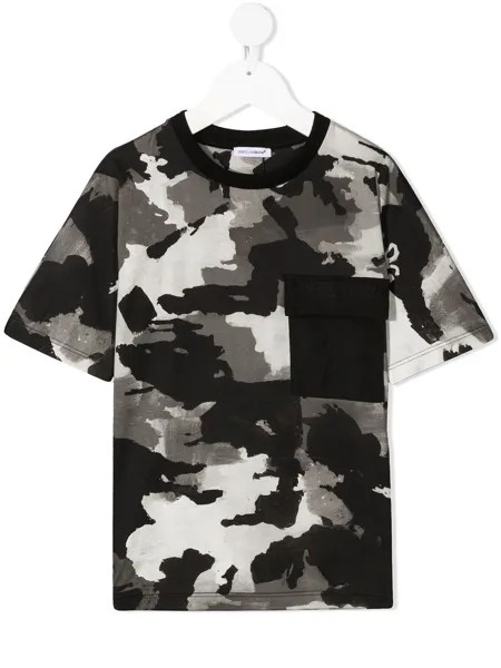 Dolce & Gabbana Kids футболка с камуфляжным принтом