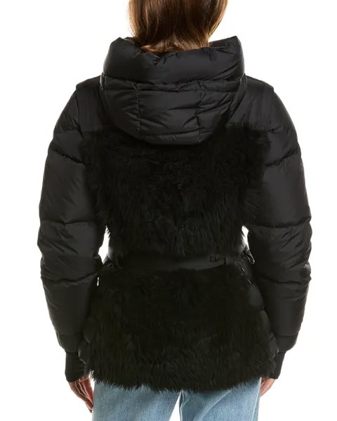 Moncler Ginavelle Полушерстяная куртка, черный