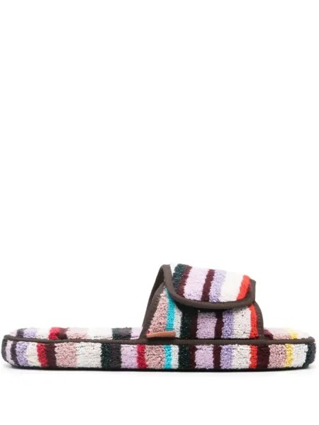 Missoni Home шлепанцы в полоску, коричневый