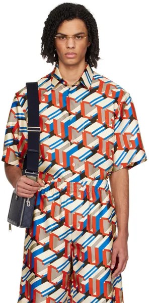 Разноцветная пиксельная рубашка Gucci