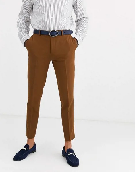 Светло-коричневые брюки скинни Burton Menswear-Коричневый