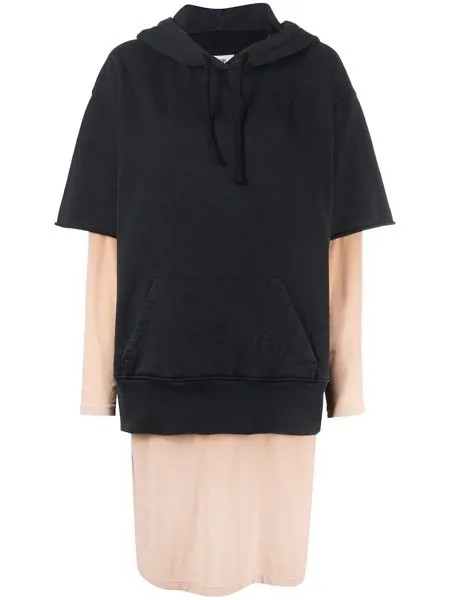 MM6 Maison Margiela многослойное платье-худи