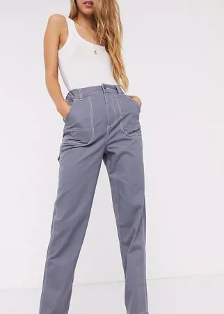 Прямые брюки ASOS DESIGN Tall-Серый