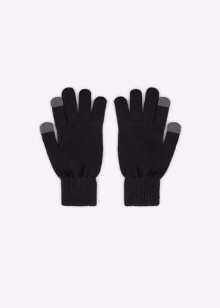 Чёрные перчатки touch screen для смартфона мужские Gloria Jeans