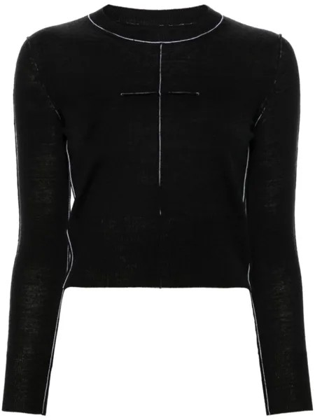 MM6 Maison Margiela джемпер с контрастной строчкой, черный