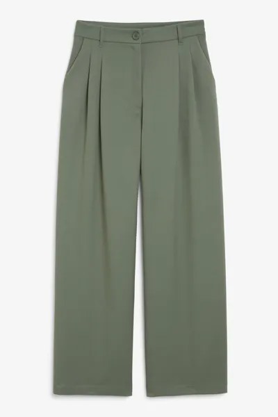 Широкие брюки Monki, зеленый