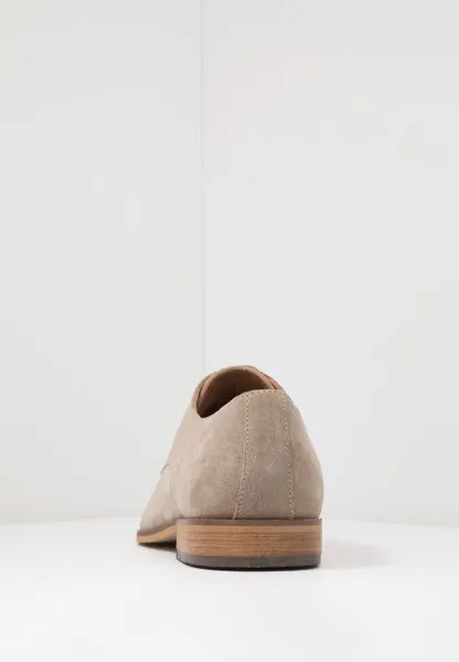 Элегантные туфли на шнуровке КОЖА Zign, серо-коричневый