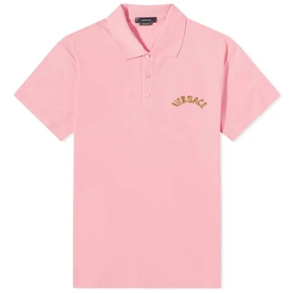 Поло с логотипом Versace, розовый