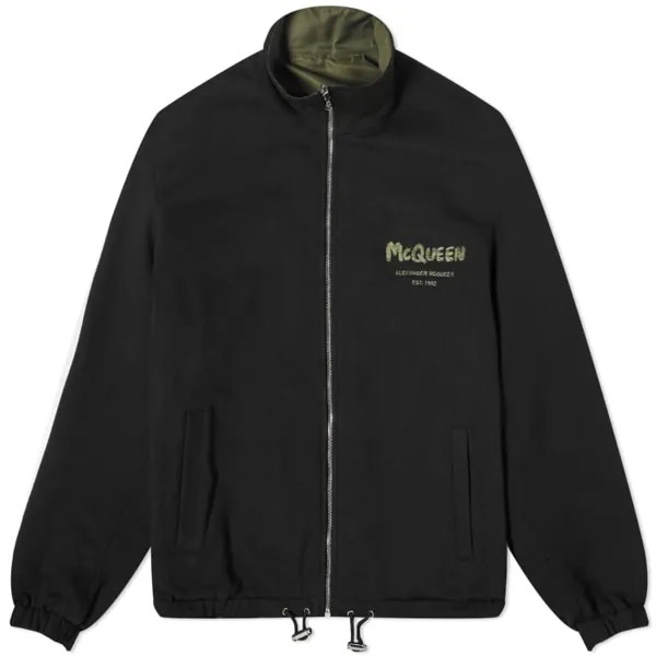 Куртка Alexander Mcqueen Reversible Hybrid Bomber, черный/хаки