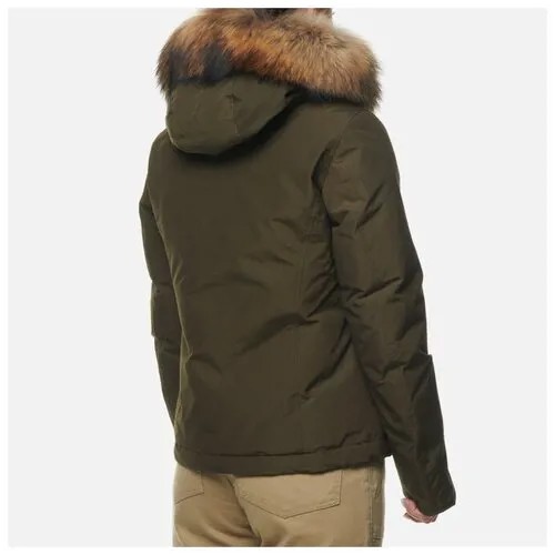 Женская куртка парка Woolrich Arctic Raccoon Short зелёный, Размер S