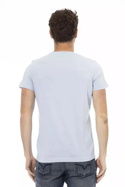 Хлопковая мужская футболка Trussardi Action, цвет Light Blue