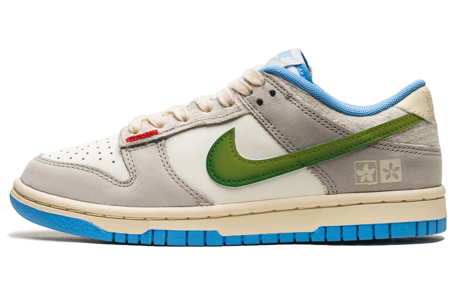 Кроссовки Nike Dunk Skateboarding Shoes Unisex Low-top Grey White Green, зеленый