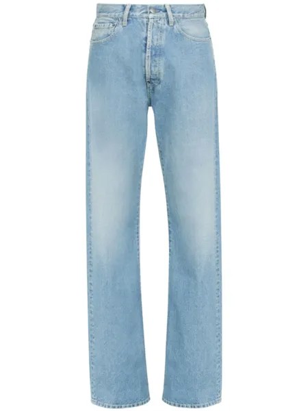 Maison Margiela прямые джинсы с подворотами, синий