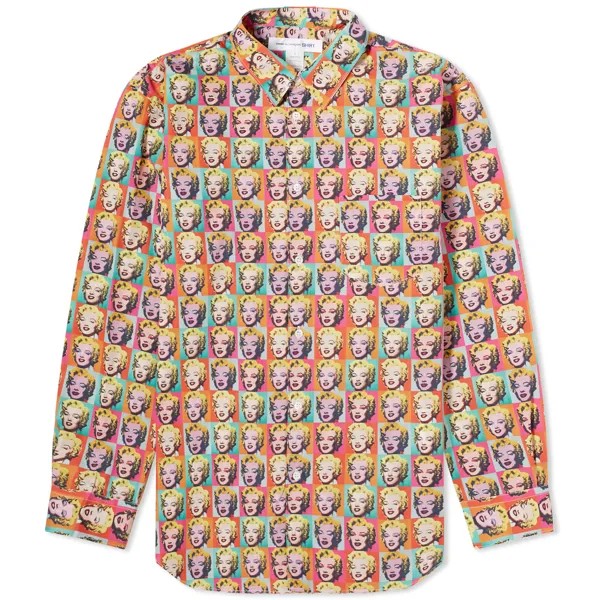 Рубашка Comme Des Garçons Shirt X Andy Warhol Marilyn Monroe Shirt, цвет Multi